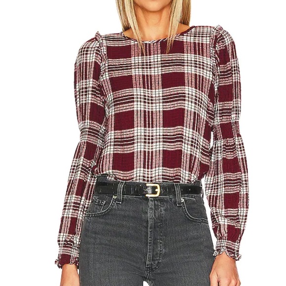 1. State Tops - 1. State Smocked Wide Neck Top in Port